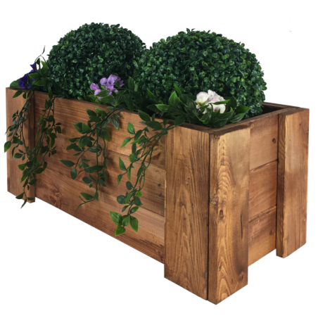 Drewniana skrzynia balkonowa RDF /szer. 60cm/ Brązowa