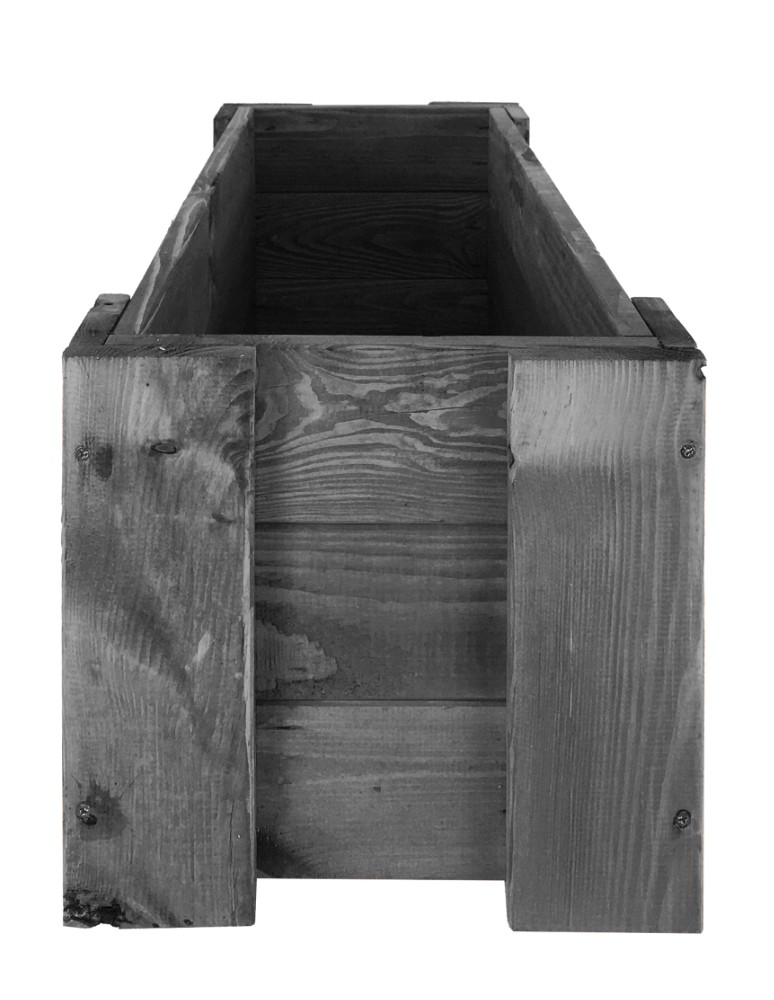 Kwietniki i donice - Drewniana skrzynia balkonowa RDF /szer. 80cm/ Szara - product MODO24.PL 2