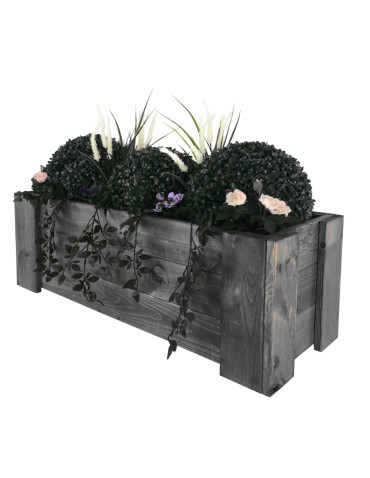 Kwietniki i donice - Drewniana skrzynia balkonowa RDF /szer. 80cm/ Szara - product 3