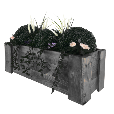 Drewniana skrzynia balkonowa RDF /szer. 80cm/ Szara