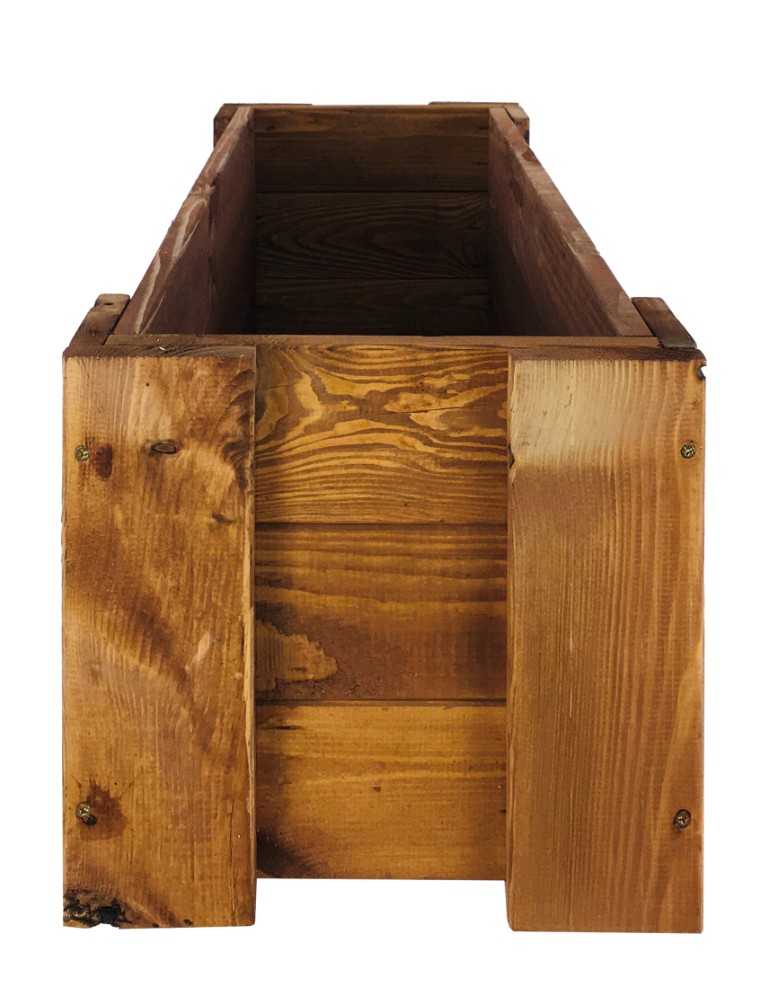 Kwietniki i donice - Drewniana skrzynia balkonowa RDF /szer. 80cm/ Brązowa - product MODO24.PL 1