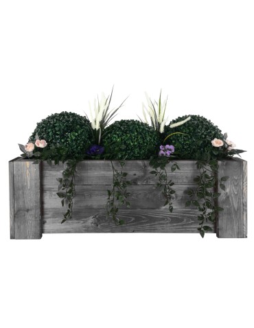 Kwietniki i donice - Drewniana skrzynia balkonowa RDF /szer. 80cm/ Szara - product 4