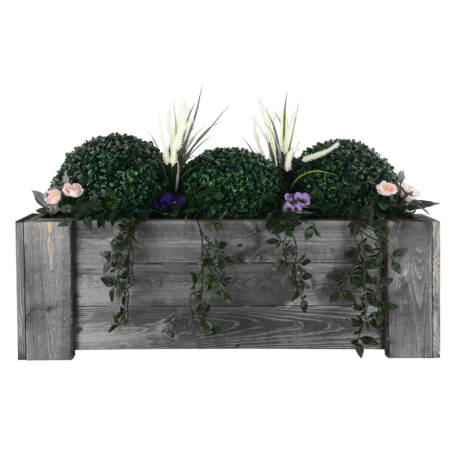 Drewniana skrzynia balkonowa RDF /szer. 80cm/ Szara