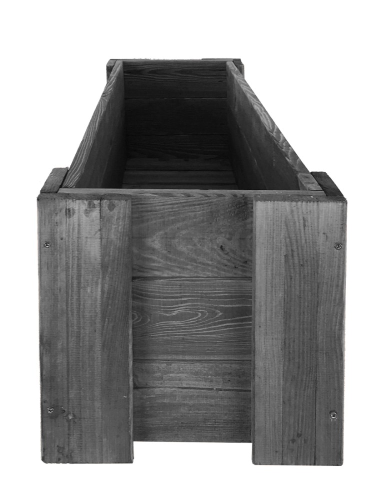 Kwietniki i donice - Drewniana skrzynia balkonowa RDF /szer. 100cm/ Szara - product MODO24.PL 1