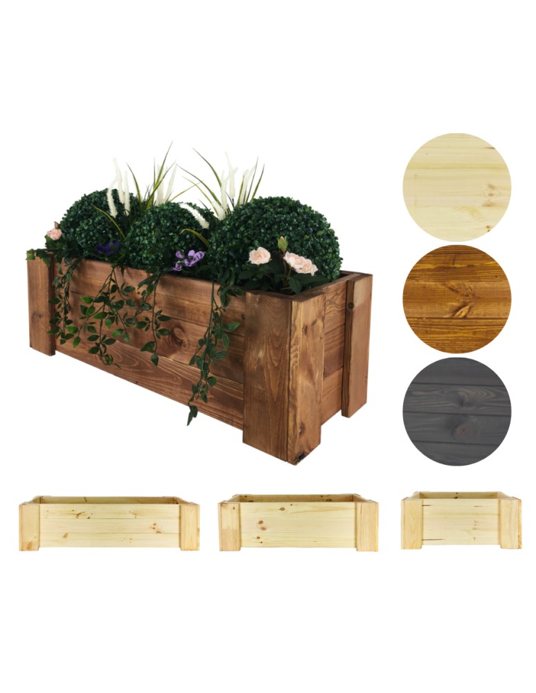 Kwietniki i donice - Drewniana skrzynia balkonowa RDF /szer. 80cm/ Brązowa - produkt MODO24.PL 1