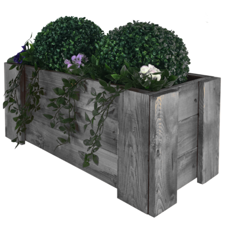 Drewniana skrzynia balkonowa RDF /szer. 60cm/ Szara