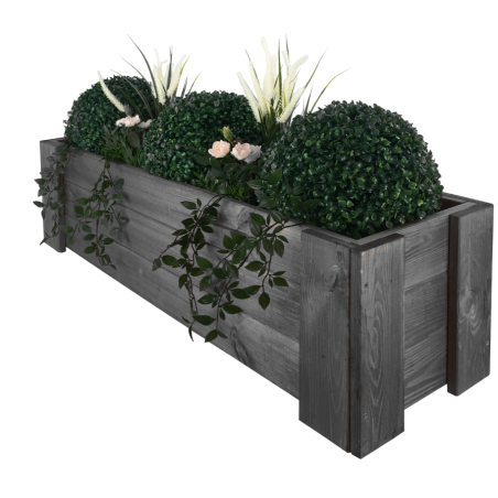 Drewniana skrzynia balkonowa RDF /szer. 100cm/ Szara