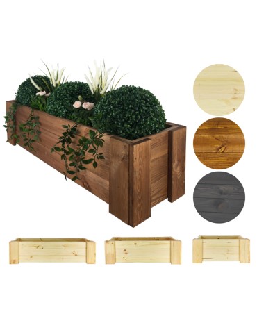 Drewniana skrzynia balkonowa RDF /szer. 100cm/ Brązowa