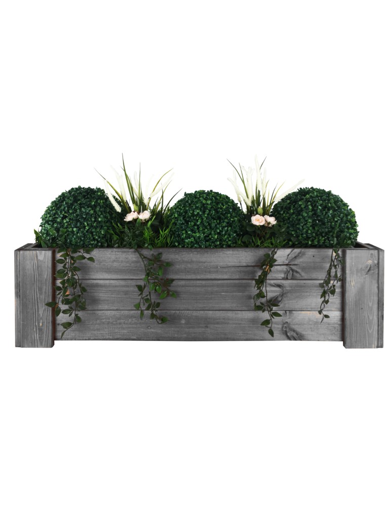 Kwietniki i donice - Drewniana skrzynia balkonowa RDF /szer. 100cm/ Szara - product MODO24.PL 4