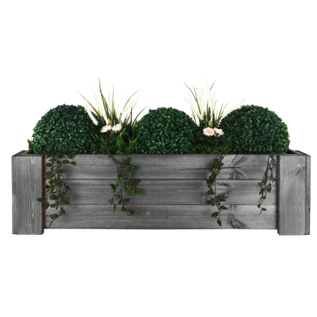 Drewniana skrzynia balkonowa RDF /szer. 100cm/ Szara