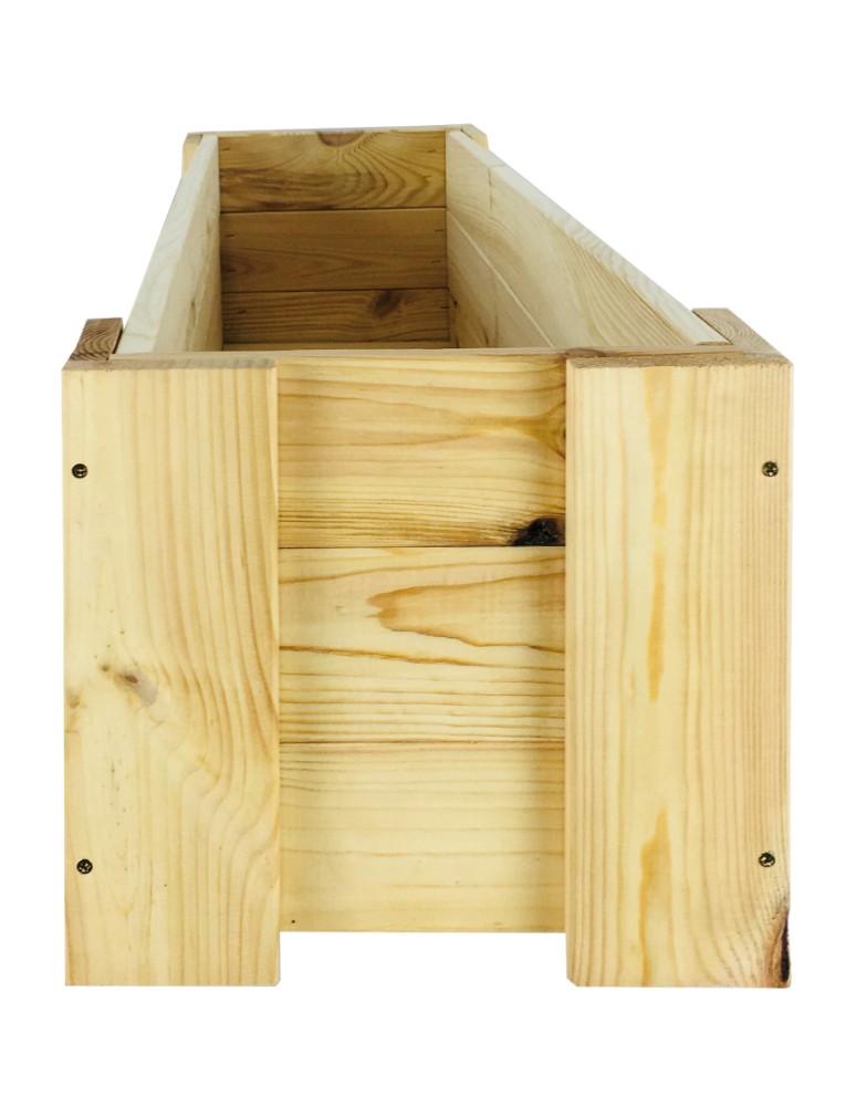 Kwietniki i donice - Drewniana skrzynia balkonowa RDF /szer. 100cm/ Naturalna - product MODO24.PL 3