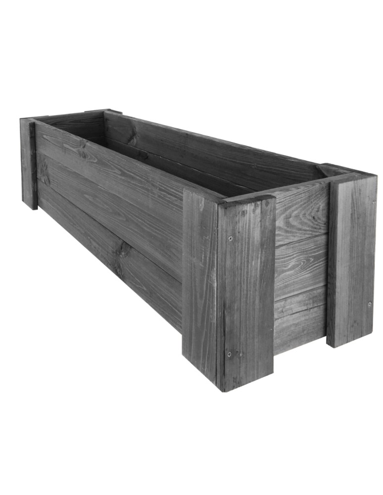Kwietniki i donice - Drewniana skrzynia balkonowa RDF /szer. 100cm/ Szara - product MODO24.PL 6