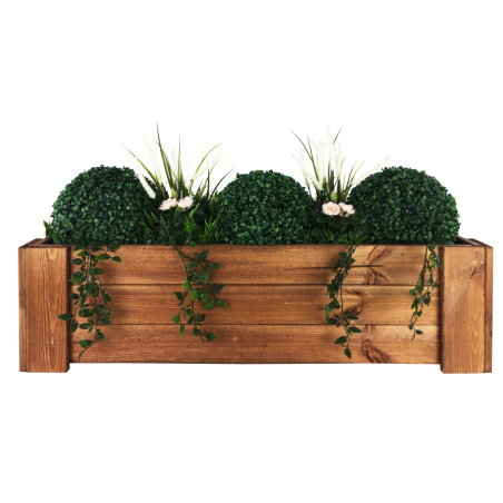 Drewniana skrzynia balkonowa RDF /szer. 100cm/ Brązowa