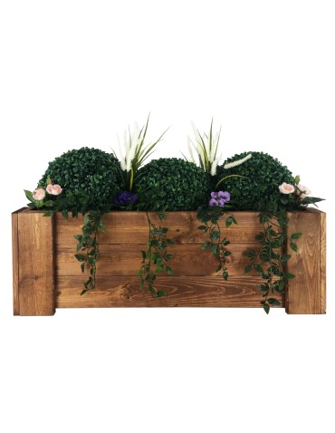 Kwietniki i donice - Drewniana skrzynia balkonowa RDF /szer. 80cm/ Brązowa - product 3