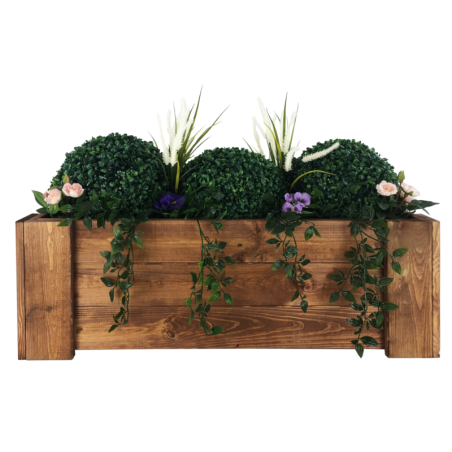 Drewniana skrzynia balkonowa RDF /szer. 80cm/ Brązowa