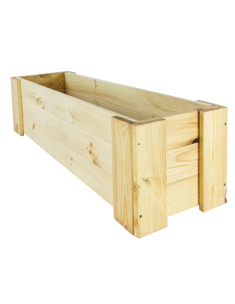 Kwietniki i donice - Drewniana skrzynia balkonowa RDF /szer. 100cm/ Naturalna - product MODO24.PL 4