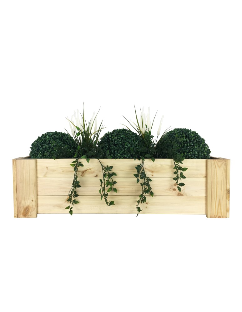 Kwietniki i donice - Drewniana skrzynia balkonowa RDF /szer. 100cm/ Naturalna - product MODO24.PL 5