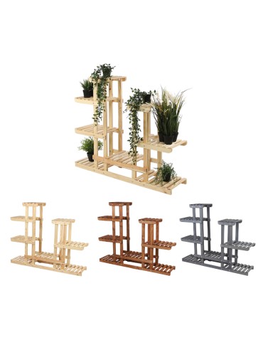 Wielopoziomowy kwietnik drewniany RKB /95x116x25/ Naturalny