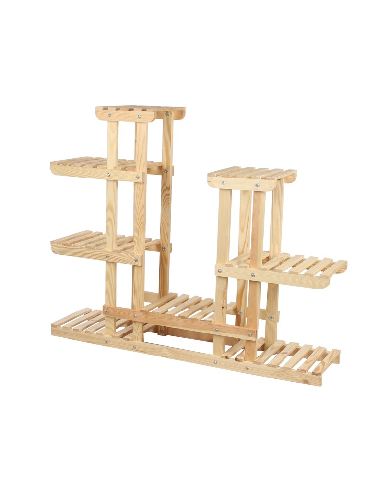 Kwietniki i donice - Wielopoziomowy kwietnik drewniany RKB /95x116x25/ Naturalny - product MODO24.PL 3