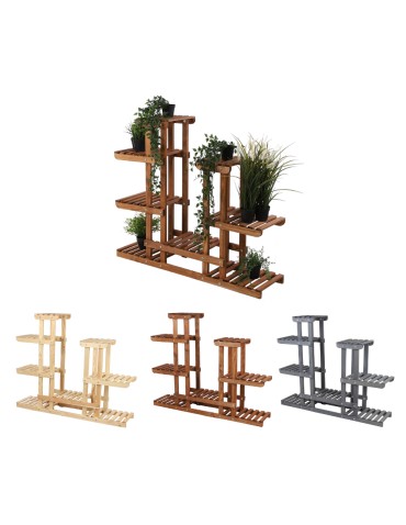 Wielopoziomowy kwietnik drewniany RKB /95x116x25/ Brązowy