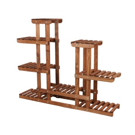 Wielopoziomowy kwietnik drewniany RKB /95x116x25/ Brązowy