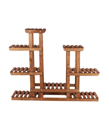 Kwietniki i donice - Wielopoziomowy kwietnik drewniany RKB /95x116x25/ Brązowy - product 8