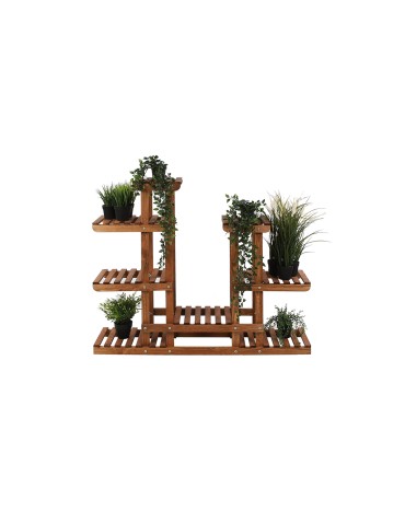 Kwietniki i donice - Wielopoziomowy kwietnik drewniany RKB /95x116x25/ Brązowy - product 12