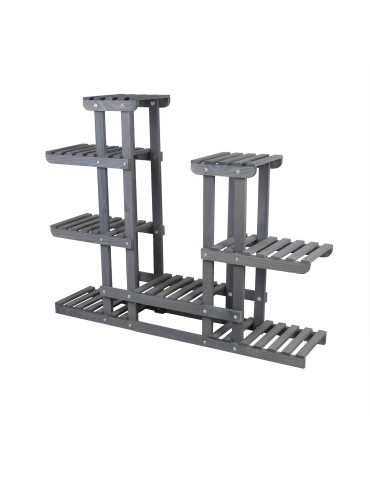 Kwietniki i donice - Wielopoziomowy kwietnik drewniany RKB /95x116x25/ Szary - product 3