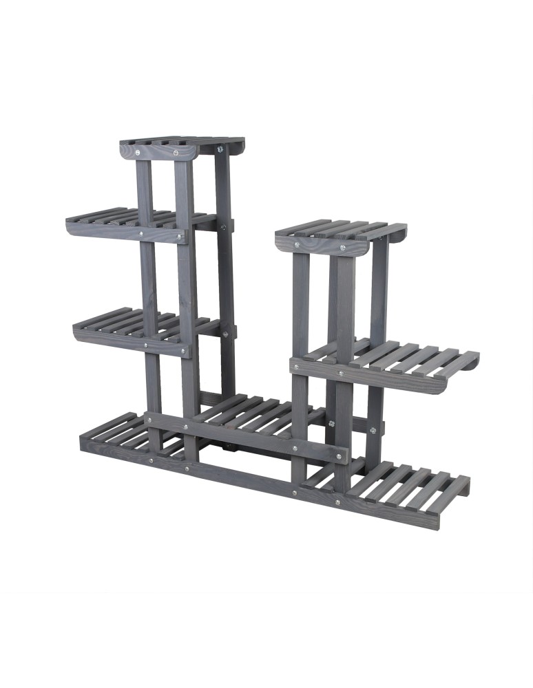 Kwietniki i donice - Wielopoziomowy kwietnik drewniany RKB /95x116x25/ Szary - product MODO24.PL 3