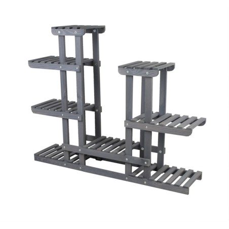 Wielopoziomowy kwietnik drewniany RKB /95x116x25/ Szary