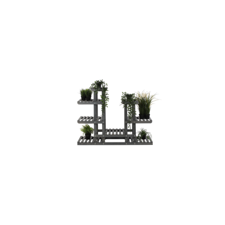 Wielopoziomowy kwietnik drewniany RKB /95x116x25/ Szary