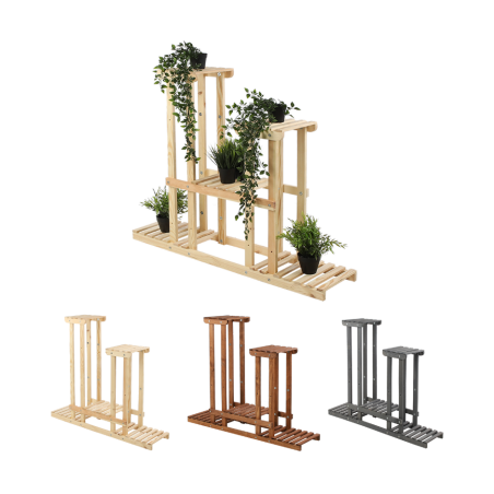 Drewniany kwietnik 5-półkowy RKB /95x116x25/ Naturalny