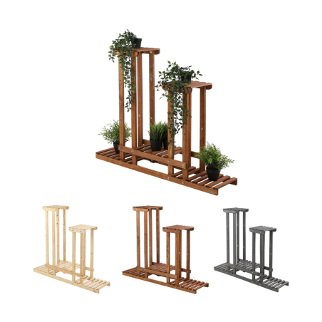 Drewniany kwietnik 5-półkowy RKB /95x116x25/ Brązowy