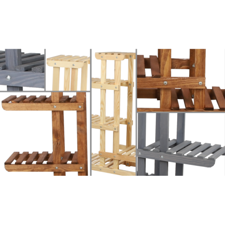 Drewniany kwietnik 5-półkowy RKB /95x116x25/ Brązowy