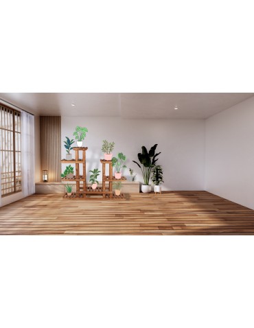 Kwietniki i donice - Drewniany kwietnik 5-półkowy RKB /95x116x25/ Brązowy - product 7