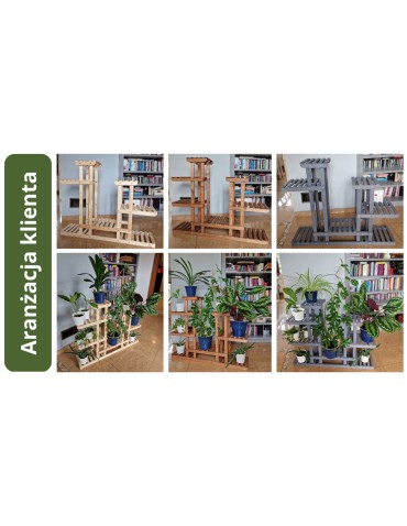 Kwietniki i donice - Drewniany kwietnik 5-półkowy RKB /95x116x25/ Brązowy - product 9