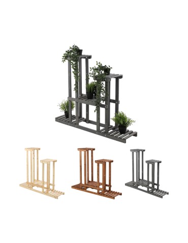 Drewniany kwietnik 5-półkowy RKB /95x116x25/ Szary