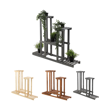 Drewniany kwietnik 5-półkowy RKB /95x116x25/ Szary