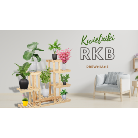 Drewniany kwietnik 5-półkowy RKB /95x116x25/ Szary