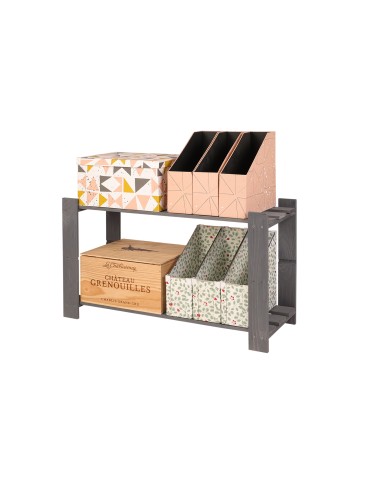 regały seria B - Regał B na książki buty drewniany 50X80X28 2p Szary - product 3