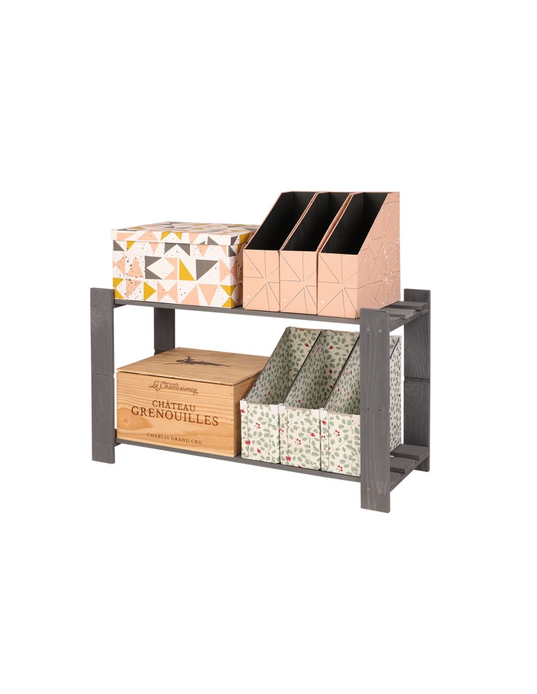 regały seria B - Regał B na książki buty drewniany 50X80X28 2p Szary - product MODO24.PL 3