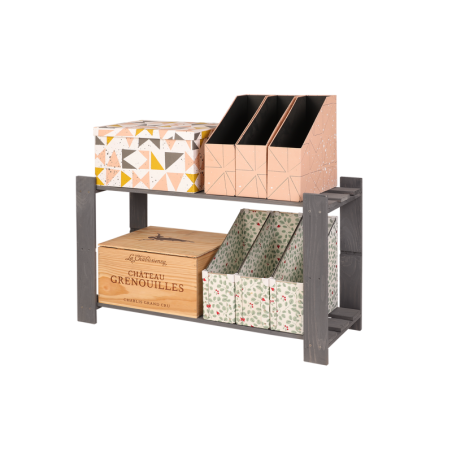 Regał B na książki buty drewniany 50X80X28 2p Szary