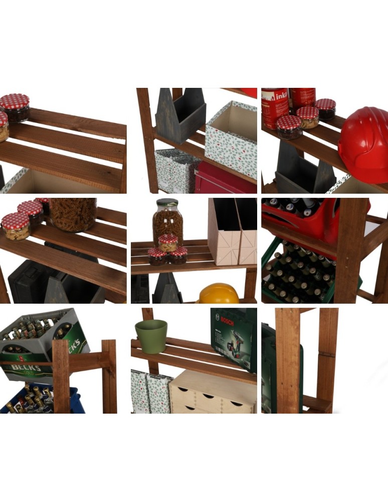 regały seria B - Regał B na książki buty drewniany 50X80X28 2p Szary - product MODO24.PL 6