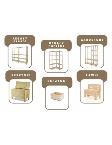 regały seria B - Regał B na książki buty drewniany 50X80X28 2p Szary - product 7