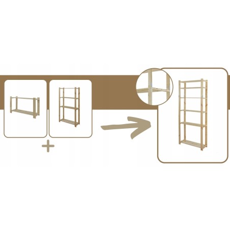 Regał B na książki buty drewniany 50X80X28 2p Szary