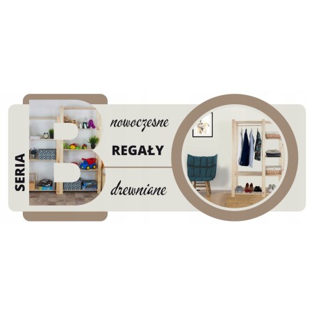 Regał B na książki buty drewniany 50X80X38 2p Szary