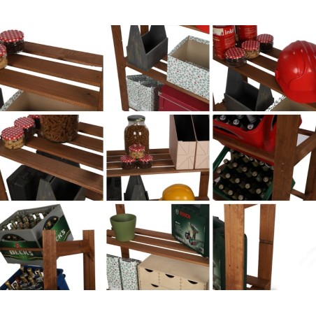 Regał B na książki buty drewniany 50X80X38 2p Szary