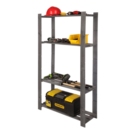 Regał B na książki drewniany zabawki 150X80X28 4p Szary