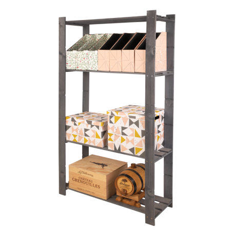 Regał B na książki drewniany zabawki 150X80X28 4p Szary