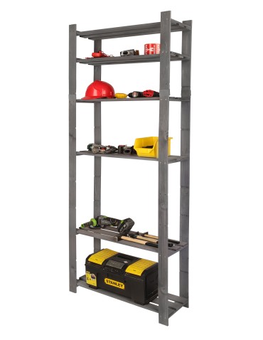 Regał B na książki drewniany zabawki 200X80X28 6p Szary